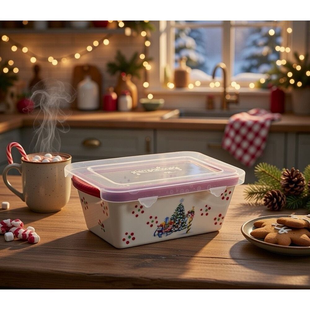 Temptations "HOLIDAY"  Mini Loaf Pan w/Plastic Lid  ~ Bakeware ~  12 oz Oz